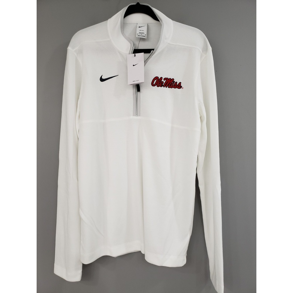 NEW MEDIUM TALL Nike University of Mississippi Ole Miss Quarter Zip Pullover